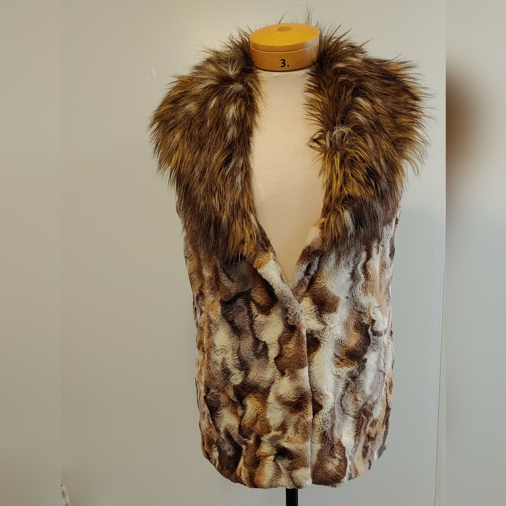 Fuax Fur Vest by Adrienne Landau